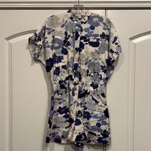 Ted Baker Blue and Cream Floral Romper